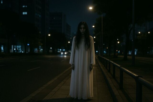 Hantu perempuan menjadi cerminan bias maskulinitas dan ketidakamanan ruang kota. (Sumber: Istimewa)