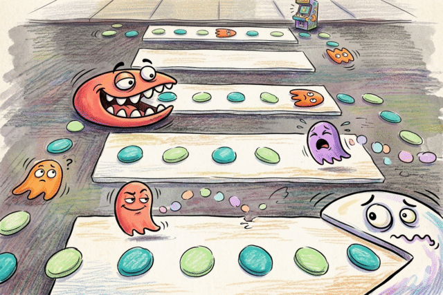 Ilustrasi Zebra Cross Pac Man. (Sumber: Akal Imitasi)